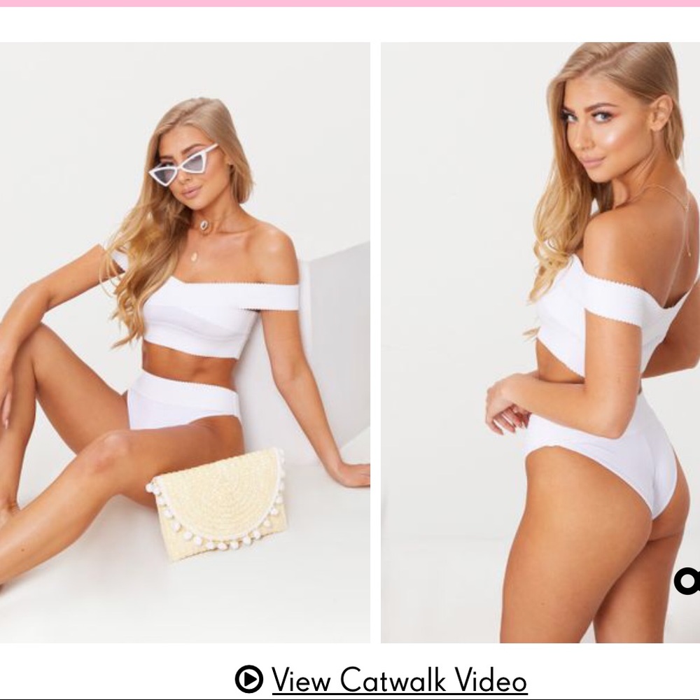 Pretty Little Thing White Bikini